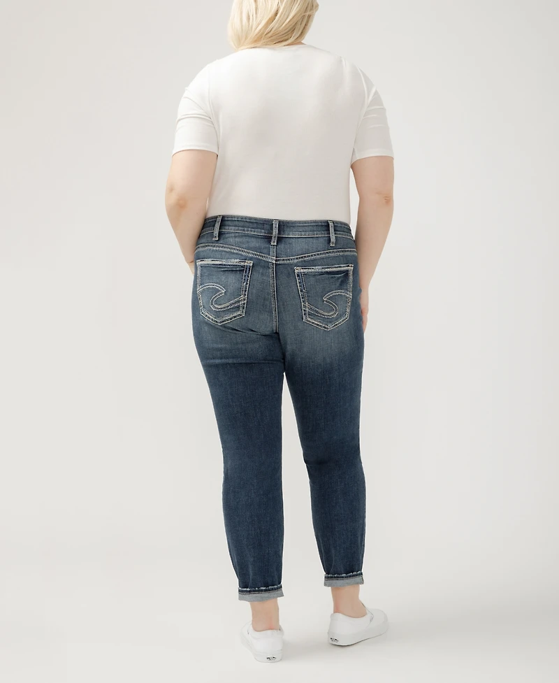 Silver Jeans Co. Plus Boyfriend Mid Rise Slim Leg Luxe Stretch