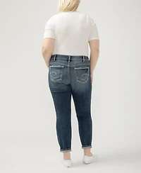 Silver Jeans Co. Plus Boyfriend Mid Rise Slim Leg Luxe Stretch