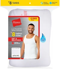 Hanes Ultimate ComfortSoft Men's Tank Undershirt, 7+1 Bonus Pack