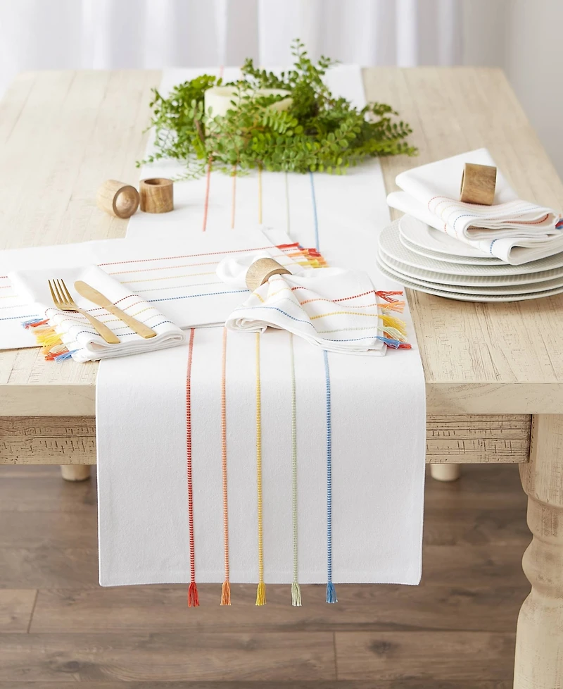 Design Imports Stripe Tassel Placemat Set of 4