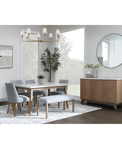 Mabell 6-Pc. Set (Table, 4 Side Chairs & Bench), Created for Macy's