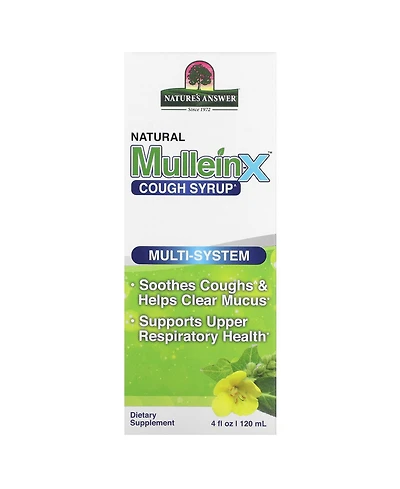 Nature's Answer Mullein-x Multi System Cough Syrup 4 Ounce | Soothes Coughs & Clears Mucus |