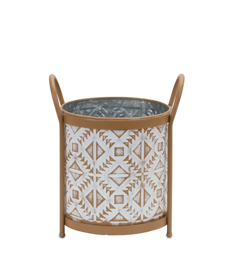 Slickblue Set of 2 Footed Metal Planters