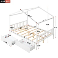 Streamdale Platform Bed with Drawers, Headboard, and Roof Design