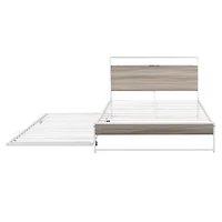 Streamdale Metal Platform Bed Frame w/ Trundle, Usb Ports