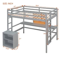 Streamdale Loft Bed with Desk & 2 Drawers