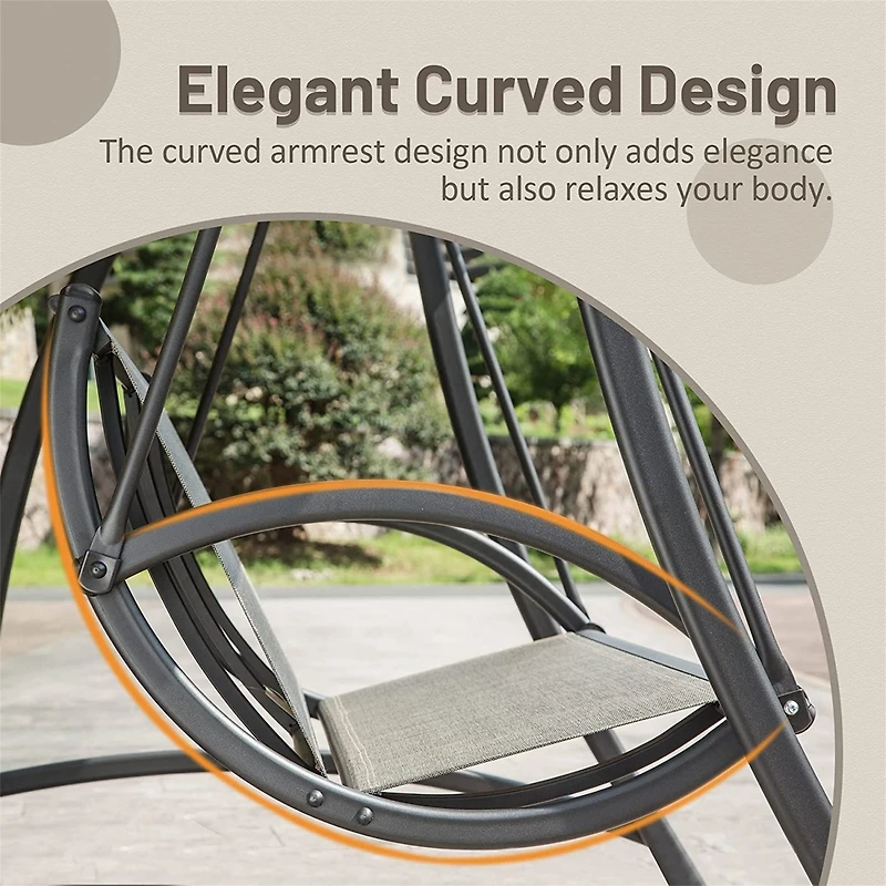 Streamdale Outdoor Patio Swing with Adjustable Canopy