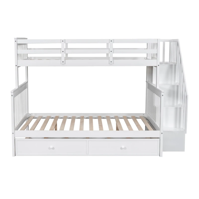 Streamdale Espresso Twin-Over-Full Bunk Bed with Storage and Trundle