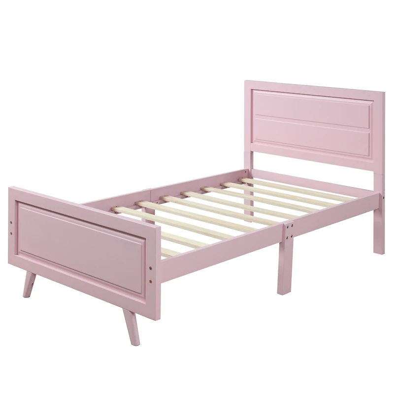 Streamdale Twin Platform Bed with Headboard and Wood Slats