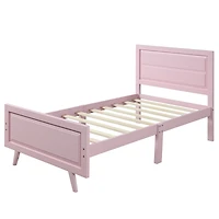 Streamdale Twin Platform Bed with Headboard and Wood Slats
