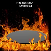 Streamdale Furniture 36 Inch Round Tempered Glass Table Top Black Glass 1/4" Thick Round Polished Edge