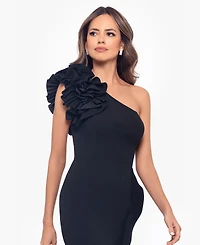 Xscape Women's One-Shoulder Asymmetric Midi Dress