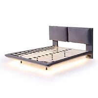 Streamdale Queen Size Platform Bed with Usb Ports and Sensor Light