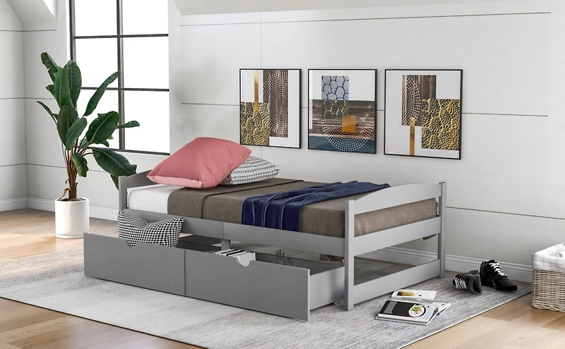Streamdale Twin Platform Bed, With Two Drawers