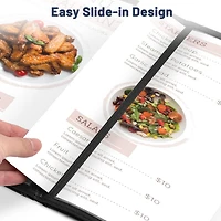 Yescom 30 Menu Cover 8.5X14 6 View Triple Fold Double Stitch Trim Cafe Restaurant Black