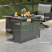 Premium Anti-Rust Outdoor Grill Cart with 83 Gallons of Storage