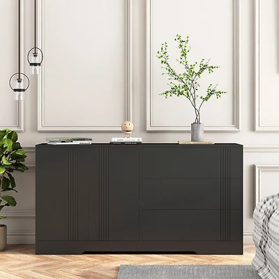 Streamdale 3-Drawer 2-Cabinet Multimedia Storage Cabinet for Ample Organization