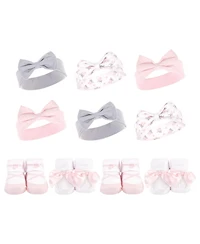 Hudson Baby Girls 10Pc Headband and Socks Set