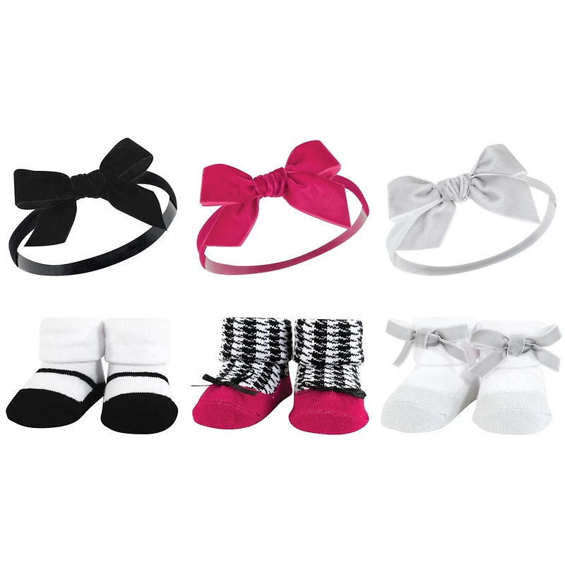 Hudson Baby Girls 12Pc Headband and Socks Giftset