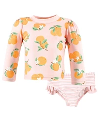 Hudson Baby Swim Rashguard Set, Daisy