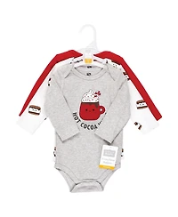 Hudson Baby Baby Boys Hudson Cotton Long-Sleeve Bodysuits Set, Happy Planets 3-Pack, Newborn