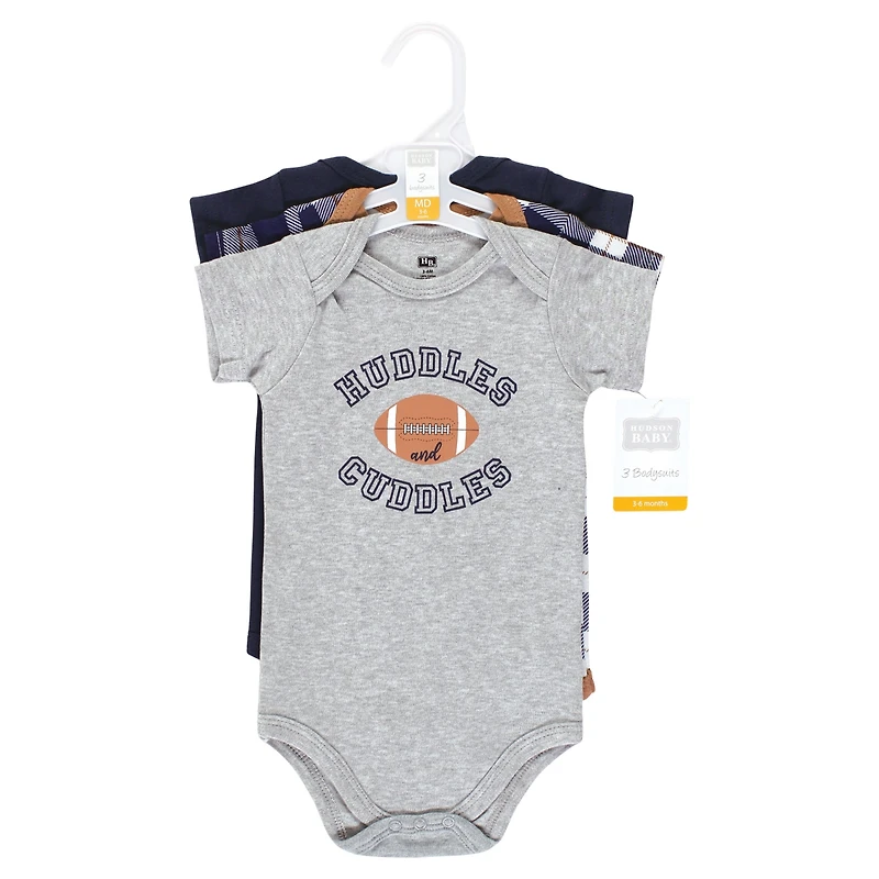 Hudson Baby Boys Cotton 3-Piece Bodysuit Bundle