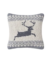C&F Home 10" X 10" Leaping Deer Knitted Pillow Decor Decoration Christmas Knitted Petite Accent Throw Pillow