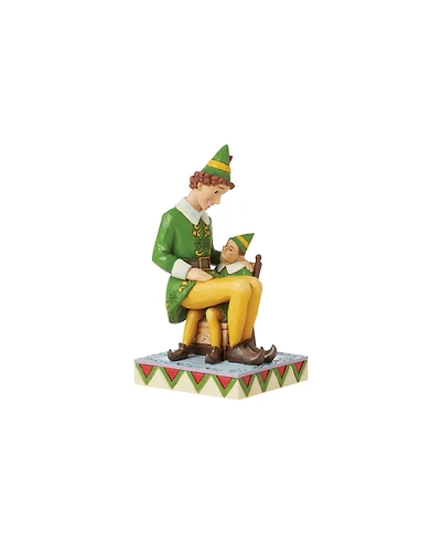 Jim Shore Buddy The Elf Sitting on Papa Elf Figurine