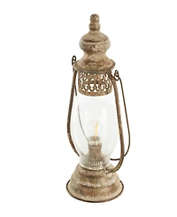 Rosemary Lane 17" Metal Distressed Antique Style Lantern Accent Lamp