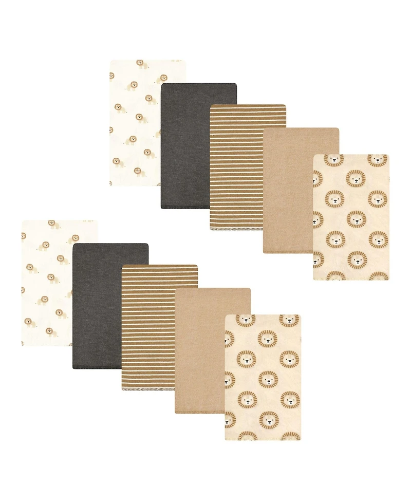 Hudson Baby Unisex Absorbent Flannel Burp Cloths 10-Count Cotton/Poly Blend