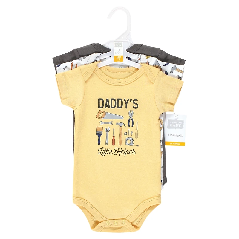 Hudson Baby Boys Cotton 3-Piece Bodysuit Bundle