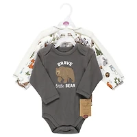 Touched by Nature Baby Boys Natural Cotton Long-Sleeve Bodysuits