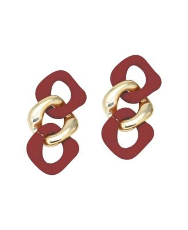 Sohi Womens Chainlink Drop Earrings