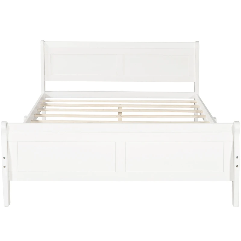 Streamdale Full Wood Platform Bed With Headboard And Wooden Slat Support