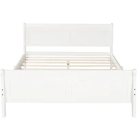 Streamdale Full Wood Platform Bed With Headboard And Wooden Slat Support