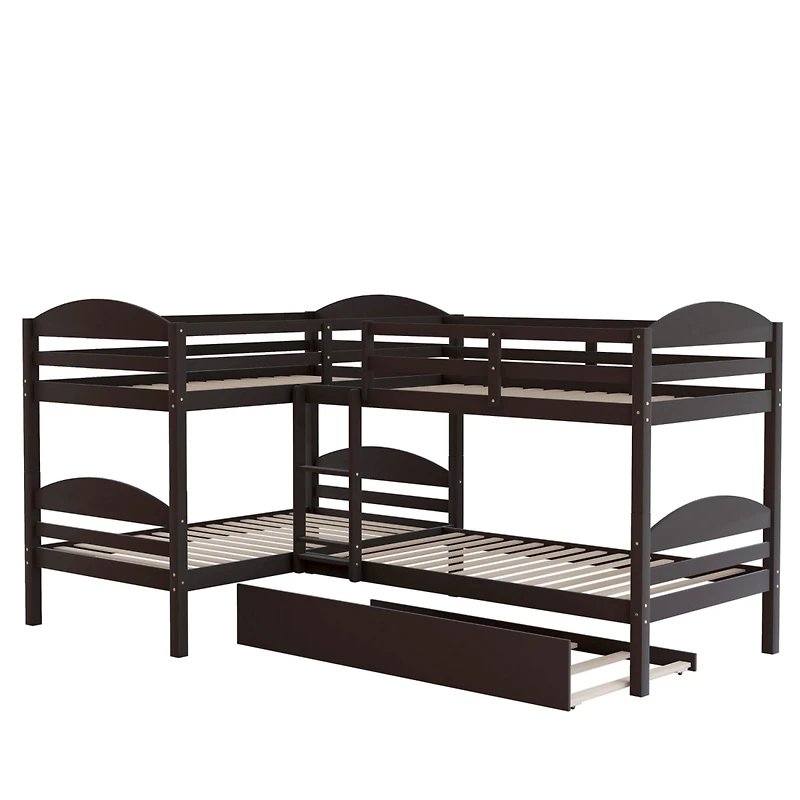 Streamdale Twin L-Shaped Bunk Bed With Trundle