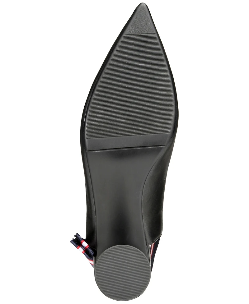 Vaila Shoes Women's Courtney Pointed-Toe Striped-Strap Slingback Pumps Extended Sizes 9-14