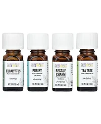 Aura Cacia Purify Kit Clearing Pure Essential Oils 4 Bottles 0.25 Fl Oz 7.4 Ml Each