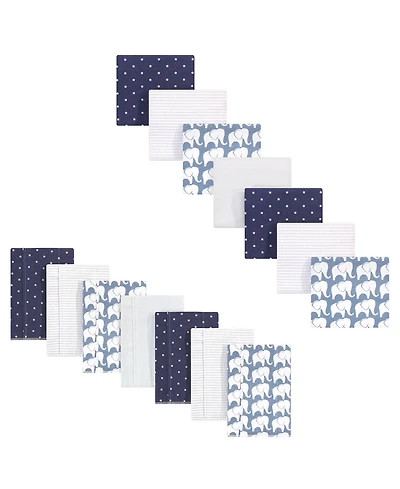 Hudson Baby Boys Little One's Cotton Flannel Bundle 14 Burp Cloths & Receiving Blankets