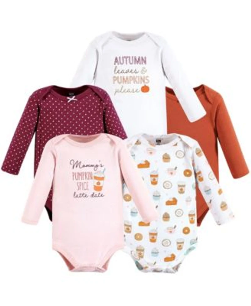 Hudson Baby Baby Girls Cotton Long Sleeve Bodysuits 5 Pack