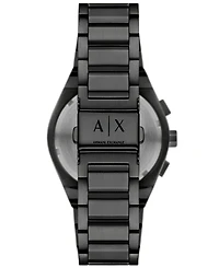 A|X Armani Exchange Men's Sync Quartz Chronograph Black Stainless Steel Watch 42MM