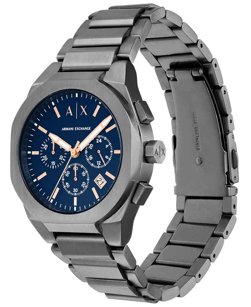 A|X Armani Exchange Men's Quartz Chronograph Gunmetal Stainless Steel 42MM