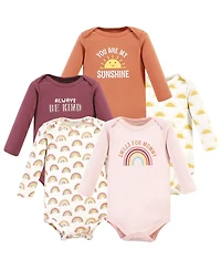 Hudson Baby Cotton Long-Sleeve Bodysuits 5-Pack