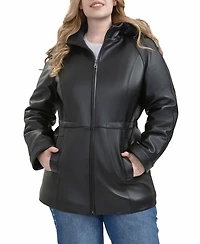 Bgsd Plus Uzima Leather Hooded Parka Coat