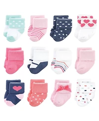 Little Treasure Baby Girls Everyday Comfort Terry Socks 12 Pack