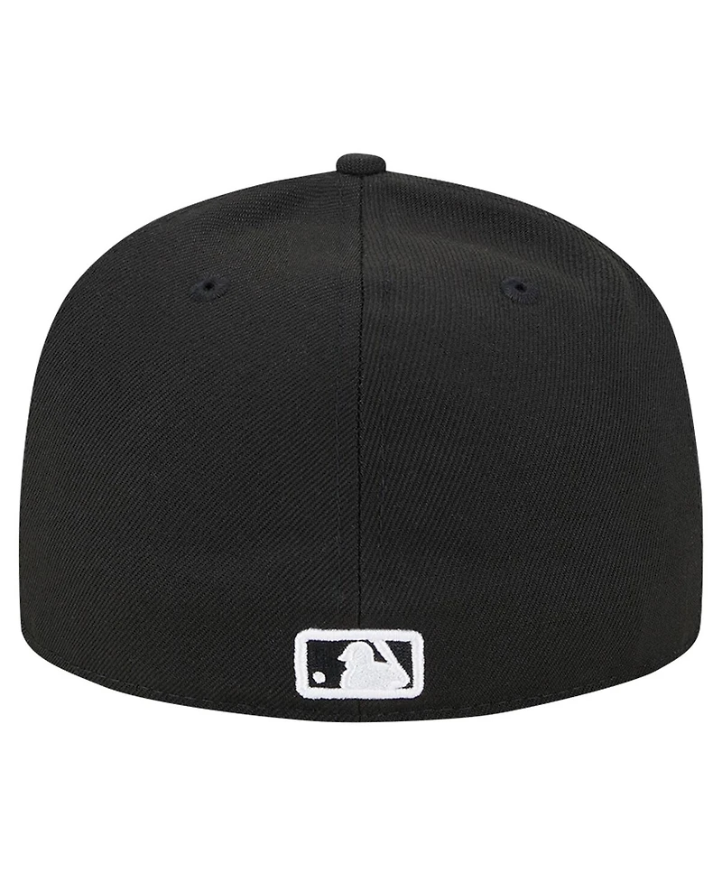 New Era Men's Black Tampa Bay Rays Logo 59FIFTY Fitted Hat