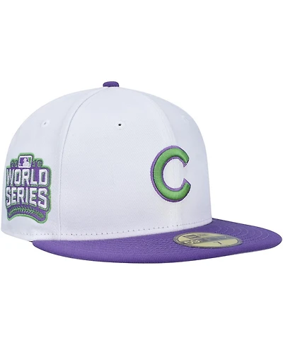 New Era Men's White Chicago Cubs Side Patch 59FIFTY Fitted Hat