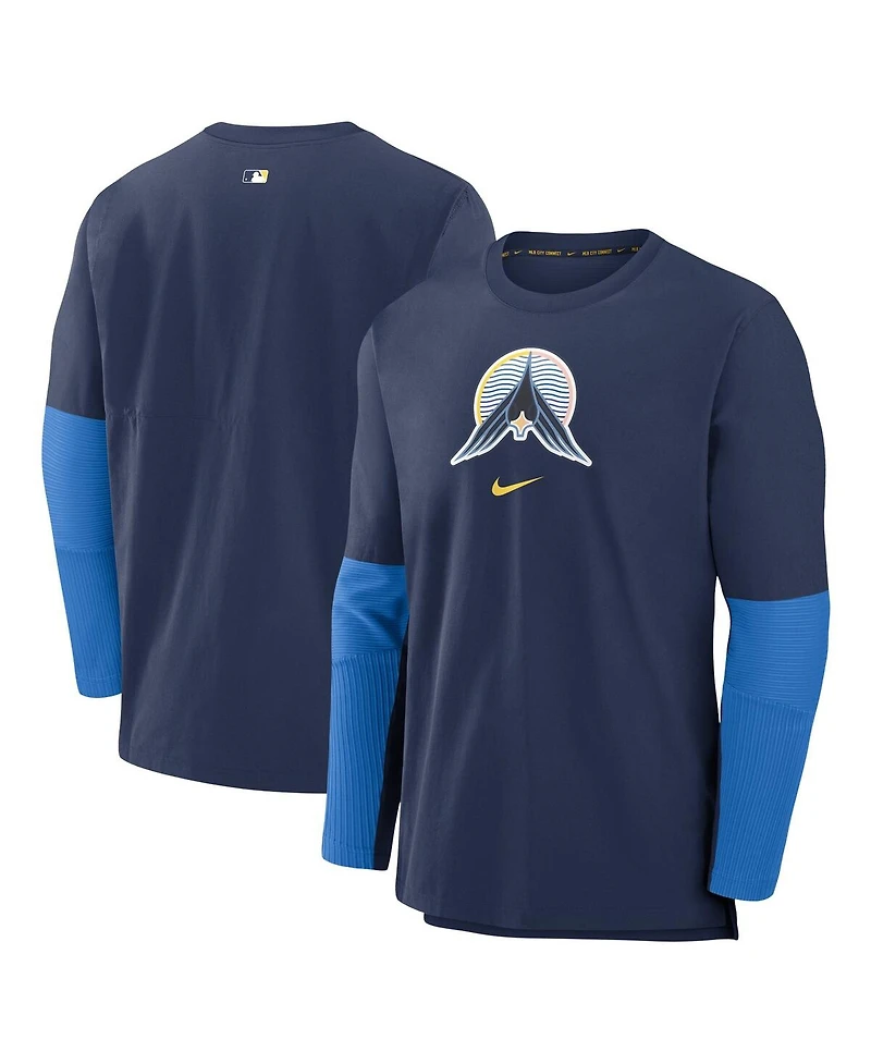 Nike Men's Navy Minnesota Twins 2024 City Connect Authentic Collection Player Tri-Blend Performance Pullover Top