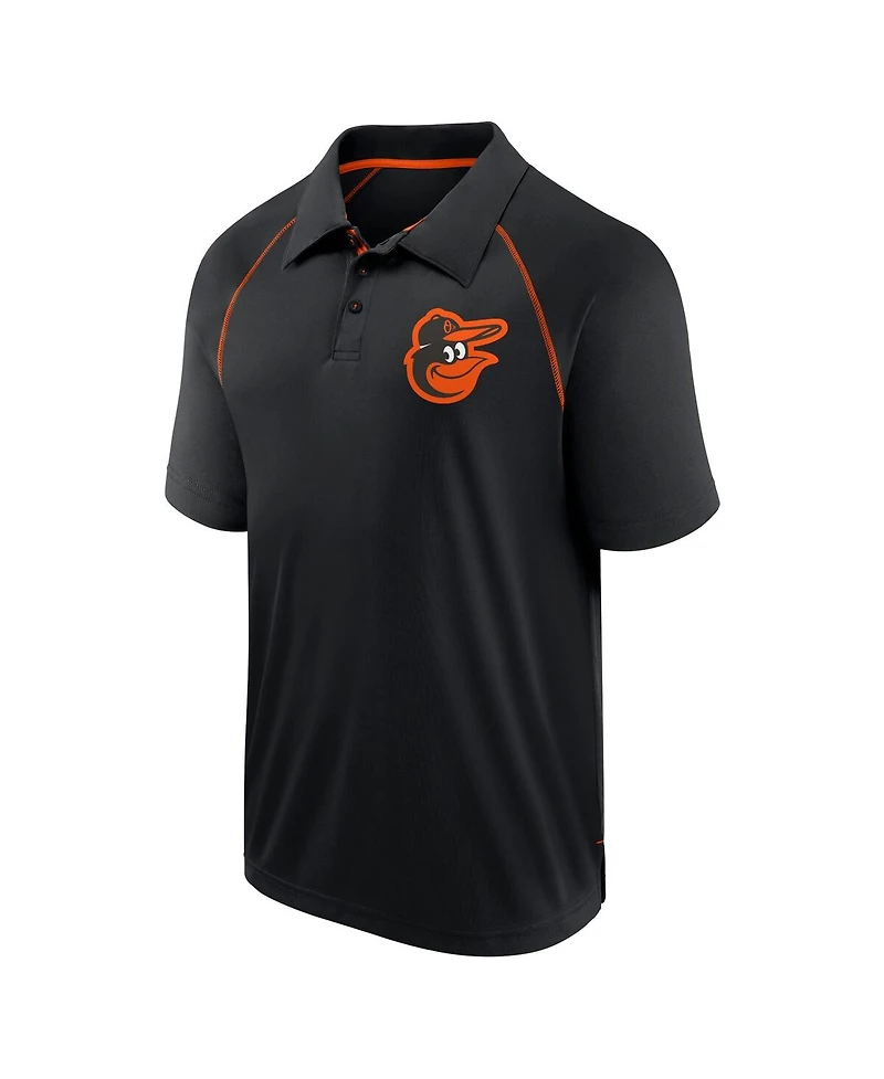 Fanatics Men's Black Baltimore Orioles Strong Alone Raglan Polo