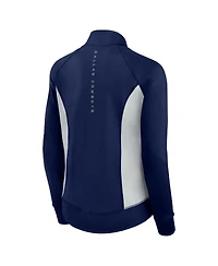 Fanatics Women's Navy Dallas Cowboys Studio Fitted Full-Zip Gym Track Jacket